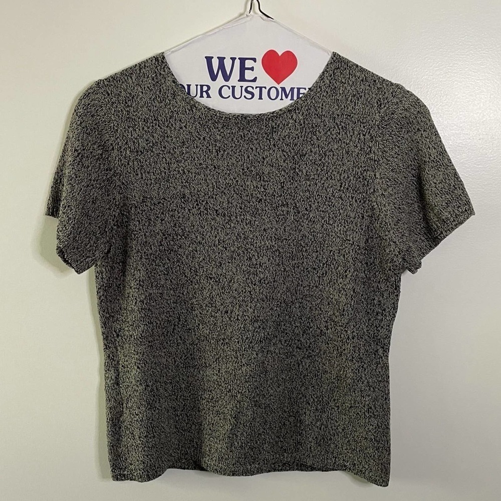 Vintage Josephine Chaus Black and Gray Knit Top
